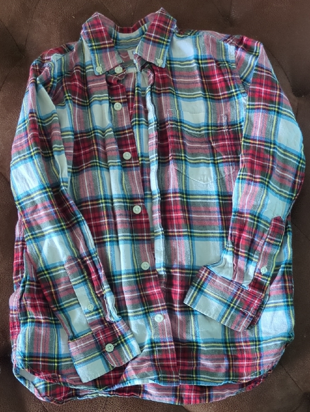 GAP Red & Light Blue Plaid Button-Down Shirt